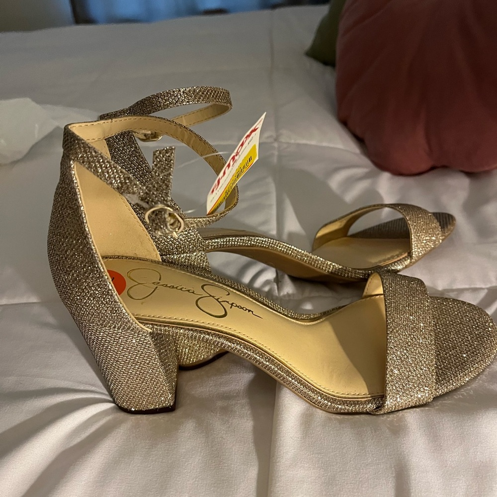 Jessica Simpson Glittering Gold Heels